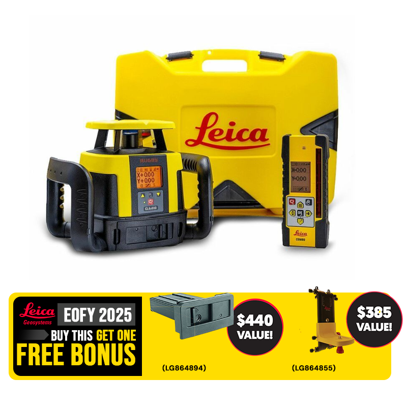 Leica Rugby CLAx 550 Hz/Vt Dial-In Dual Grade Laser ±8% with Combo+ receiver & Li-Ion