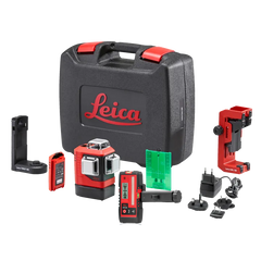 Leica Lino L6G-1, 3x360° Laser, Green Beam, Li-ion, Wall Mount, Rugged case+ RGR200 Receiver
