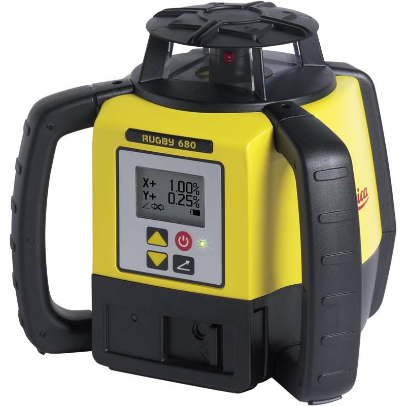 Leica Rugby 680 Rotating Grade Laser Level with RodEye 160 Digital Laser Receiver
